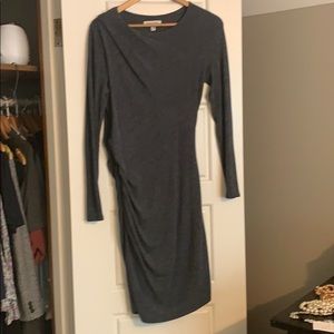 Banana Republic blue heathered shirred dress